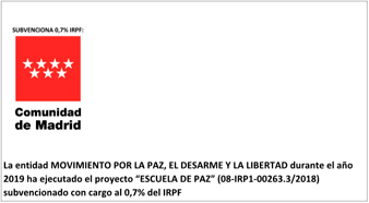 Comunidad de Madrid - IRPF 2019 - Escuela de Paz