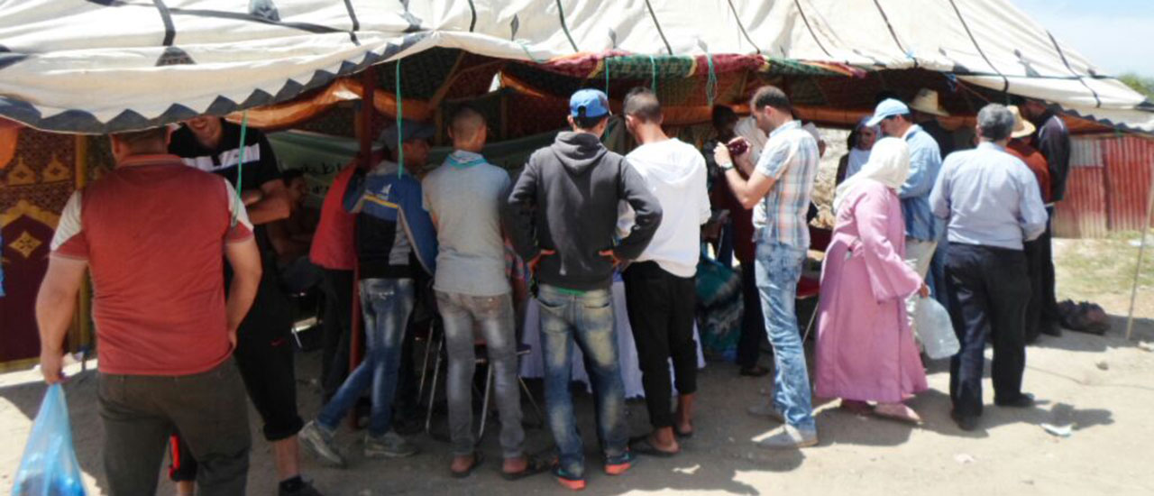 Caravana de sensibilización en la comuna rural de Boujdiane para fomentar la participación juvenil en Marruecos