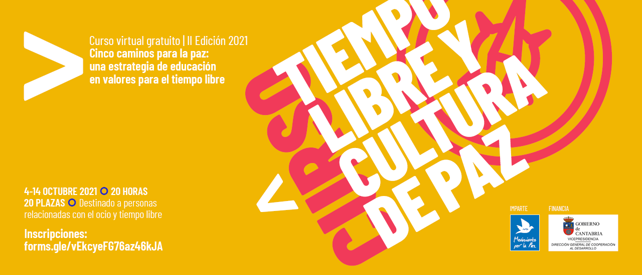 Abierto el plazo de inscripción para la segunda edición del curso sobre Tiempo Libre y Cultura de Paz